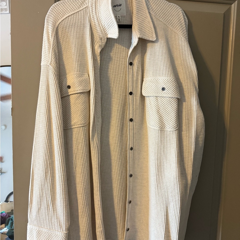 Aerie Cream Button-Up Shirt